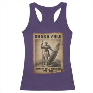 Shaka Zulu Racerback Tank Top King of Zulu Kingdom Indigenous African Tribe TS11 Purple Print Your Wear
