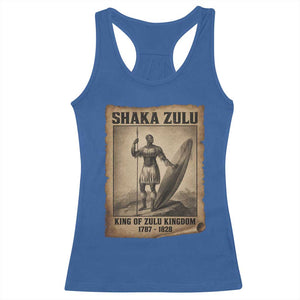 Shaka Zulu Racerback Tank Top King of Zulu Kingdom Indigenous African Tribe TS11 Royal Blue Print Your Wear