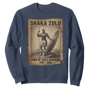 Shaka Zulu Sweatshirt King of Zulu Kingdom Indigenous African Tribe TS11 Navy Print Your Wear