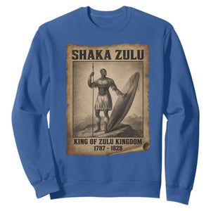 Shaka Zulu Sweatshirt King of Zulu Kingdom Indigenous African Tribe TS11 Royal Blue Print Your Wear