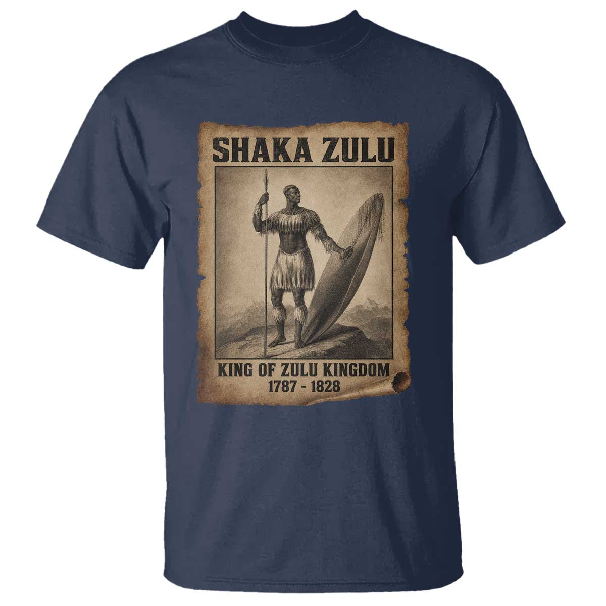 Shaka Zulu T Shirt King of Zulu Kingdom Indigenous African Tribe TS11 Navy Print Your Wear