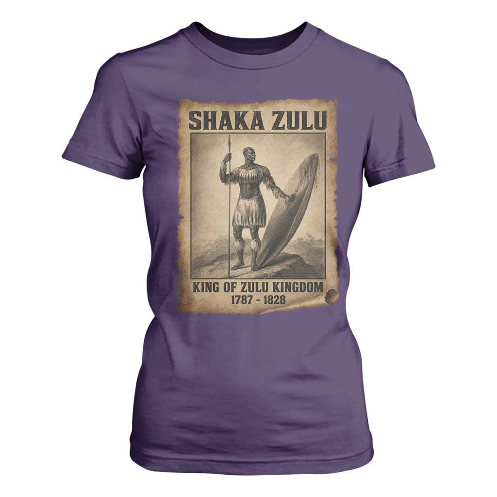 Shaka Zulu T Shirt For Women King of Zulu Kingdom Indigenous African Tribe TS11 Purple Print Your Wear