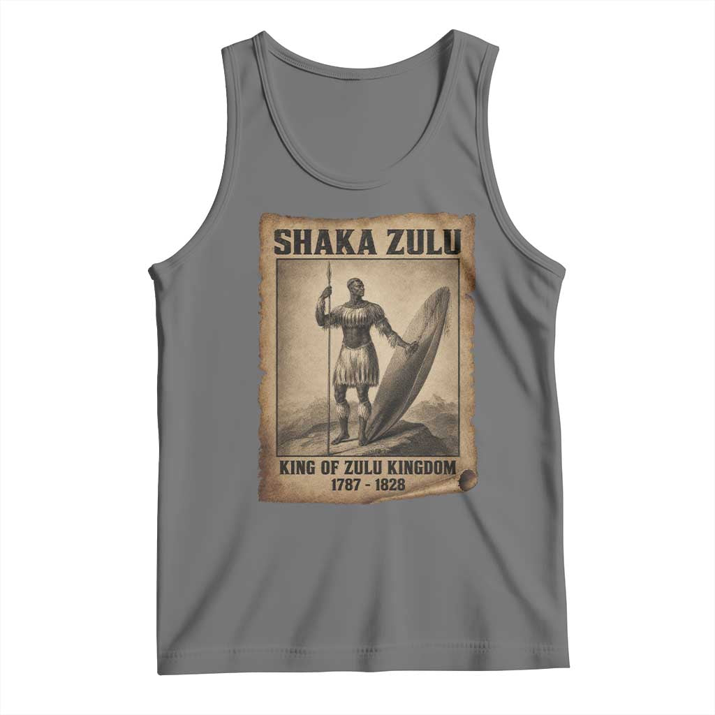 Shaka Zulu Tank Top King of Zulu Kingdom Indigenous African Tribe TS11 Black Heather Print Your Wear