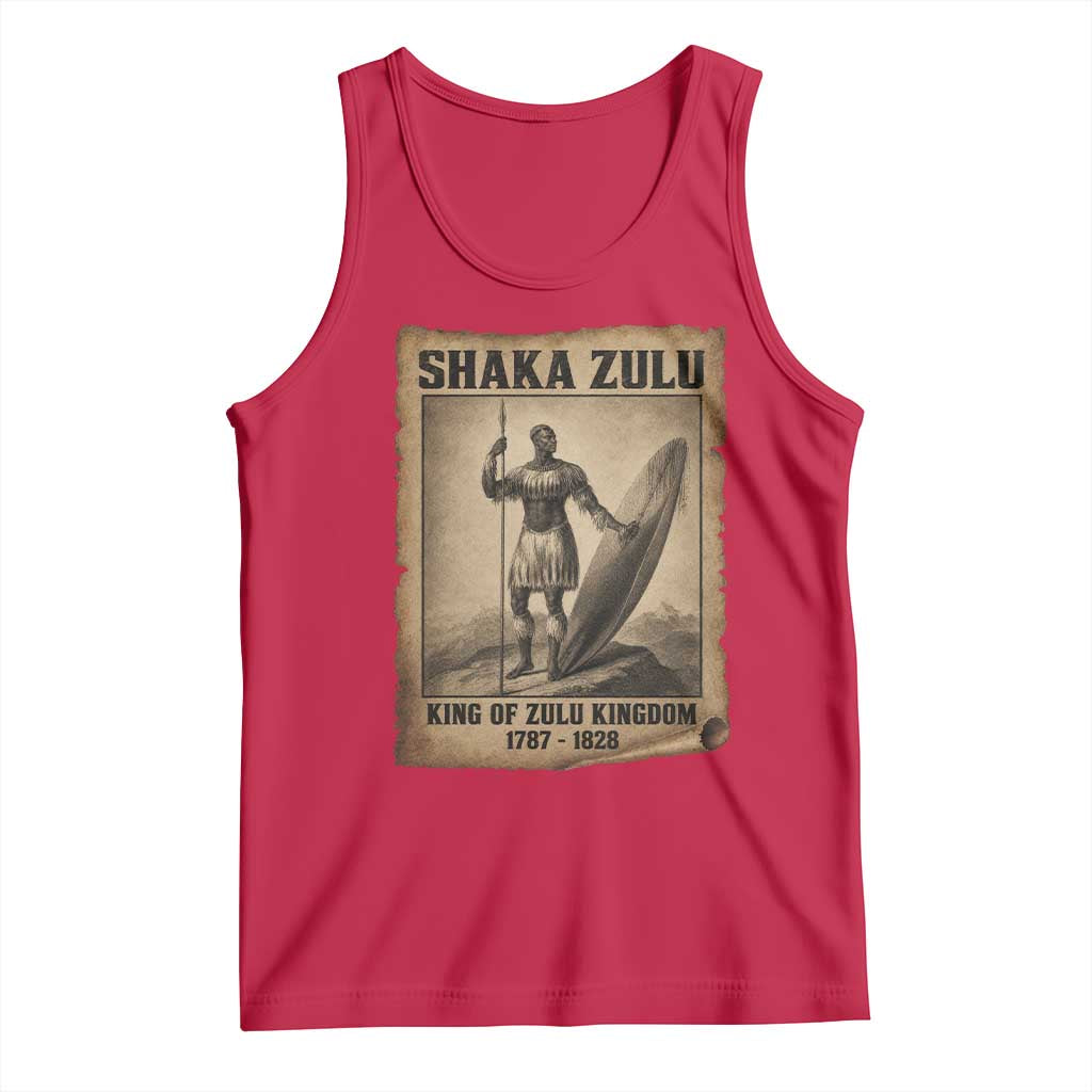 Shaka Zulu Tank Top King of Zulu Kingdom Indigenous African Tribe TS11 Red Print Your Wear