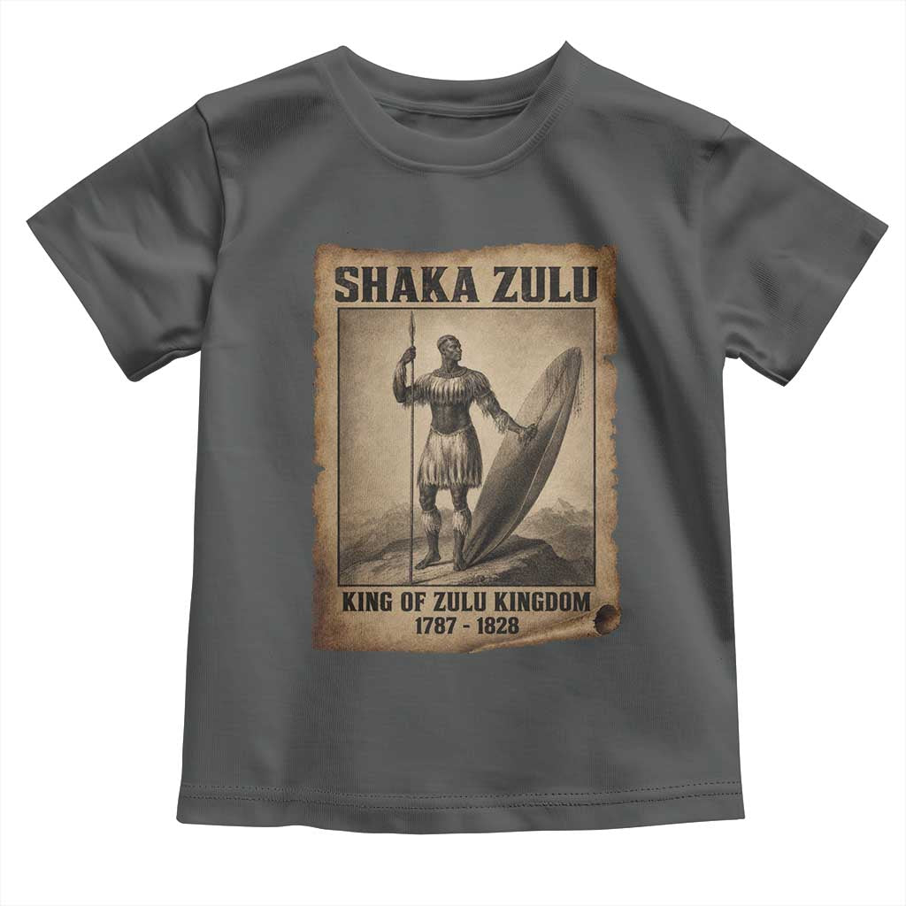 Shaka Zulu Toddler T Shirt King of Zulu Kingdom Indigenous African Tribe TS11 Dark Heather Print Your Wear