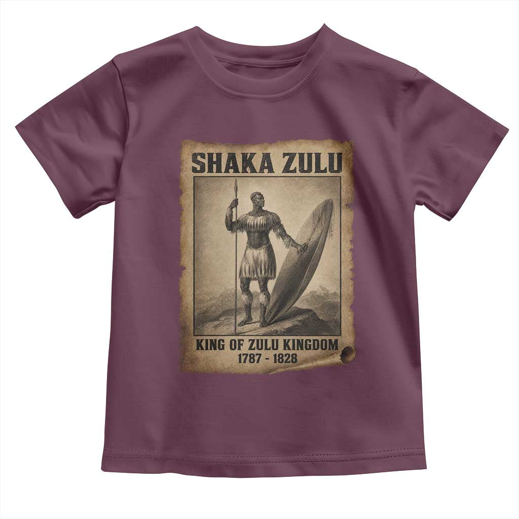 Shaka Zulu Toddler T Shirt King of Zulu Kingdom Indigenous African Tribe TS11 Maroon Print Your Wear