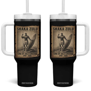 Shaka Zulu Tumbler With Handle King of Zulu Kingdom Indigenous African Tribe