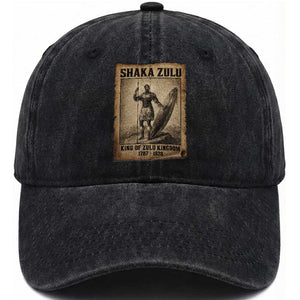 Shaka Zulu Washed Cotton Baseball Cap King of Zulu Kingdom Indigenous African Tribe