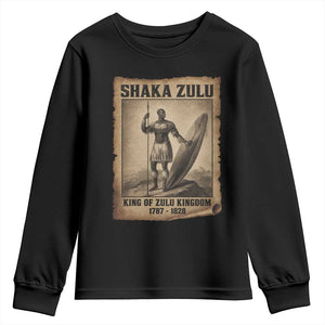Shaka Zulu Youth Sweatshirt King of Zulu Kingdom Indigenous African Tribe TS11 Black Print Your Wear