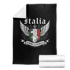 Italy Italia Sempre La Famiglia Throw Blanket Family Is Everything Italian Saying TS11 Black Print Your Wear