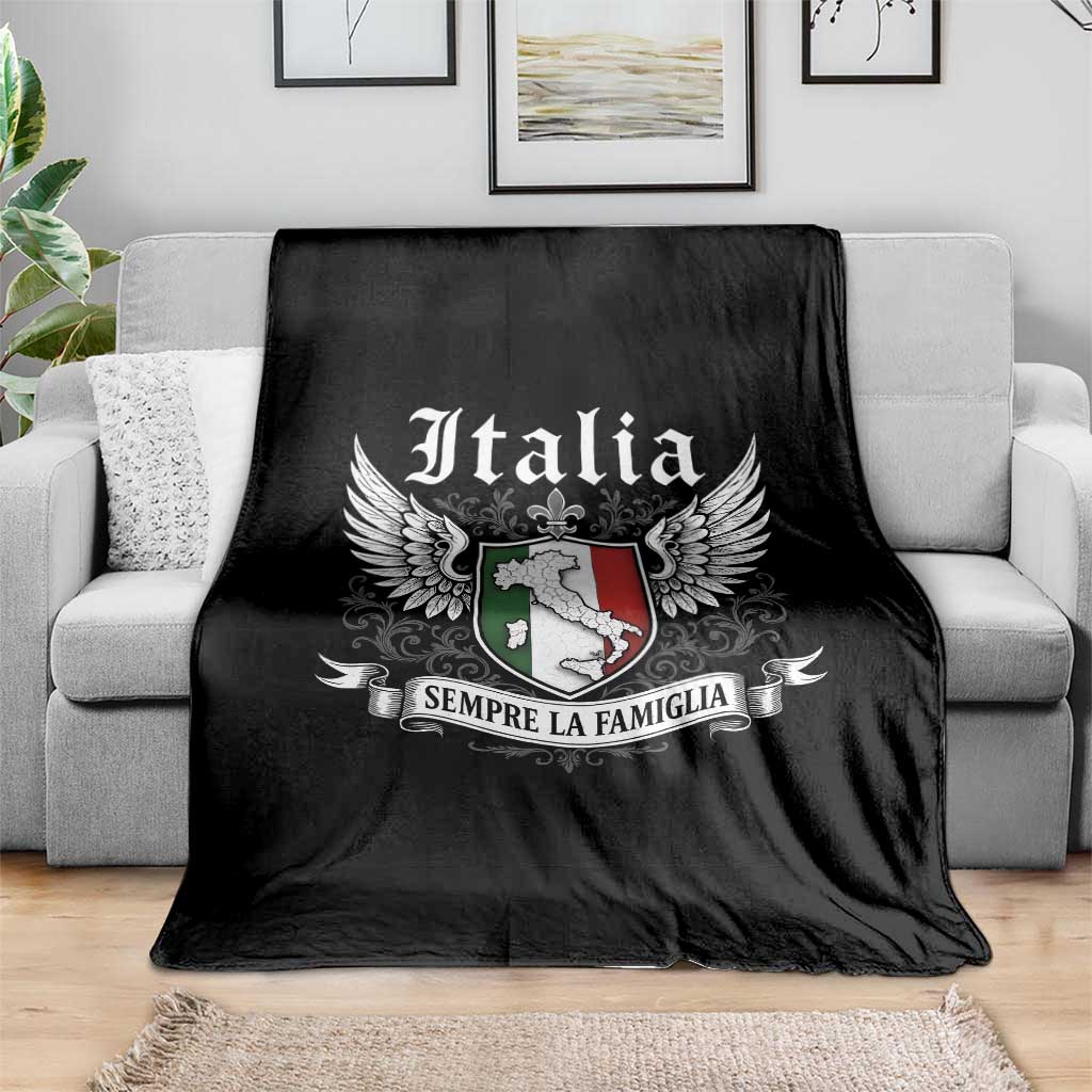 Italy Italia Sempre La Famiglia Throw Blanket Family Is Everything Italian Saying TS11 Print Your Wear