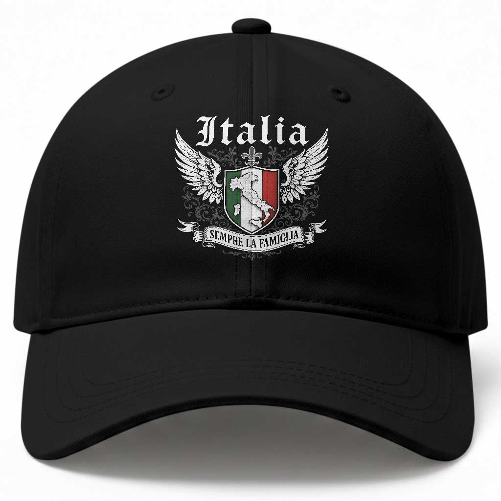 Italy Italia Sempre La Famiglia Baseball Cap Family Is Everything Italian Saying TS11 Print Your Wear