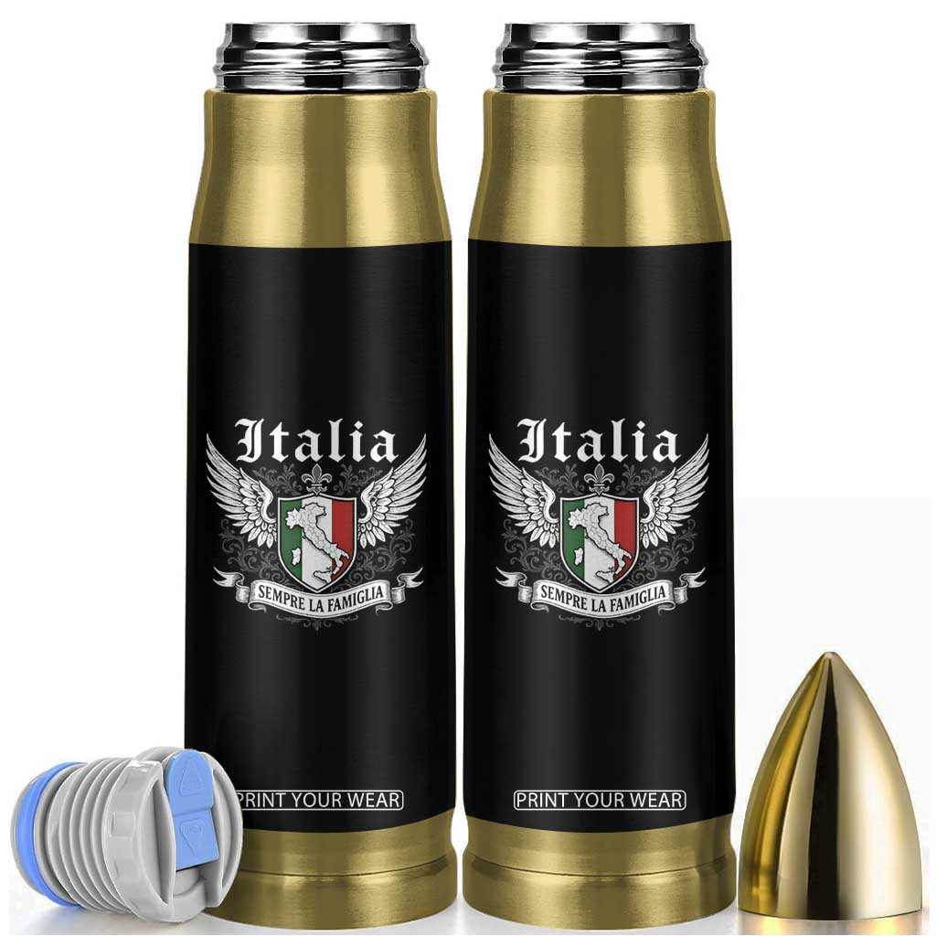 Italy Italia Sempre La Famiglia Bullet Tumbler Family Is Everything Italian Saying TS11 Black Print Your Wear