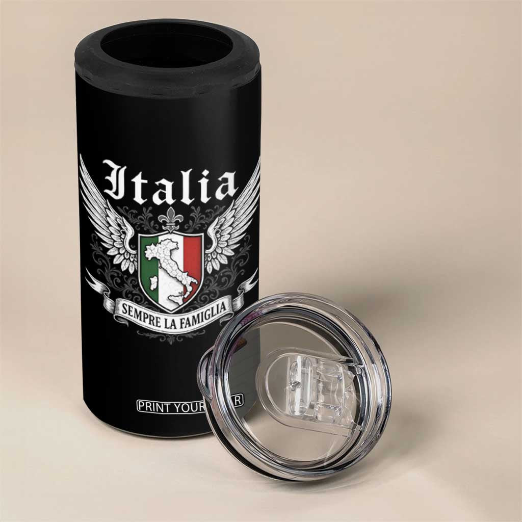 Italy Italia Sempre La Famiglia 4 in 1 Can Cooler Tumbler Family Is Everything Italian Saying TS11 Print Your Wear