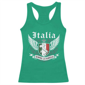Italy Italia Sempre La Famiglia Racerback Tank Top Family Is Everything Italian Saying TS11 Irish Green Print Your Wear