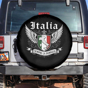 Italy Italia Sempre La Famiglia Spare Tire Cover Family Is Everything Italian Saying TS11 No hole Black Print Your Wear