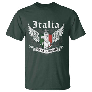Italy Italia Sempre La Famiglia T Shirt - Family Is Everything Italian Saying Heritage Tee TS11 Dark Forest Green Print Your Wear