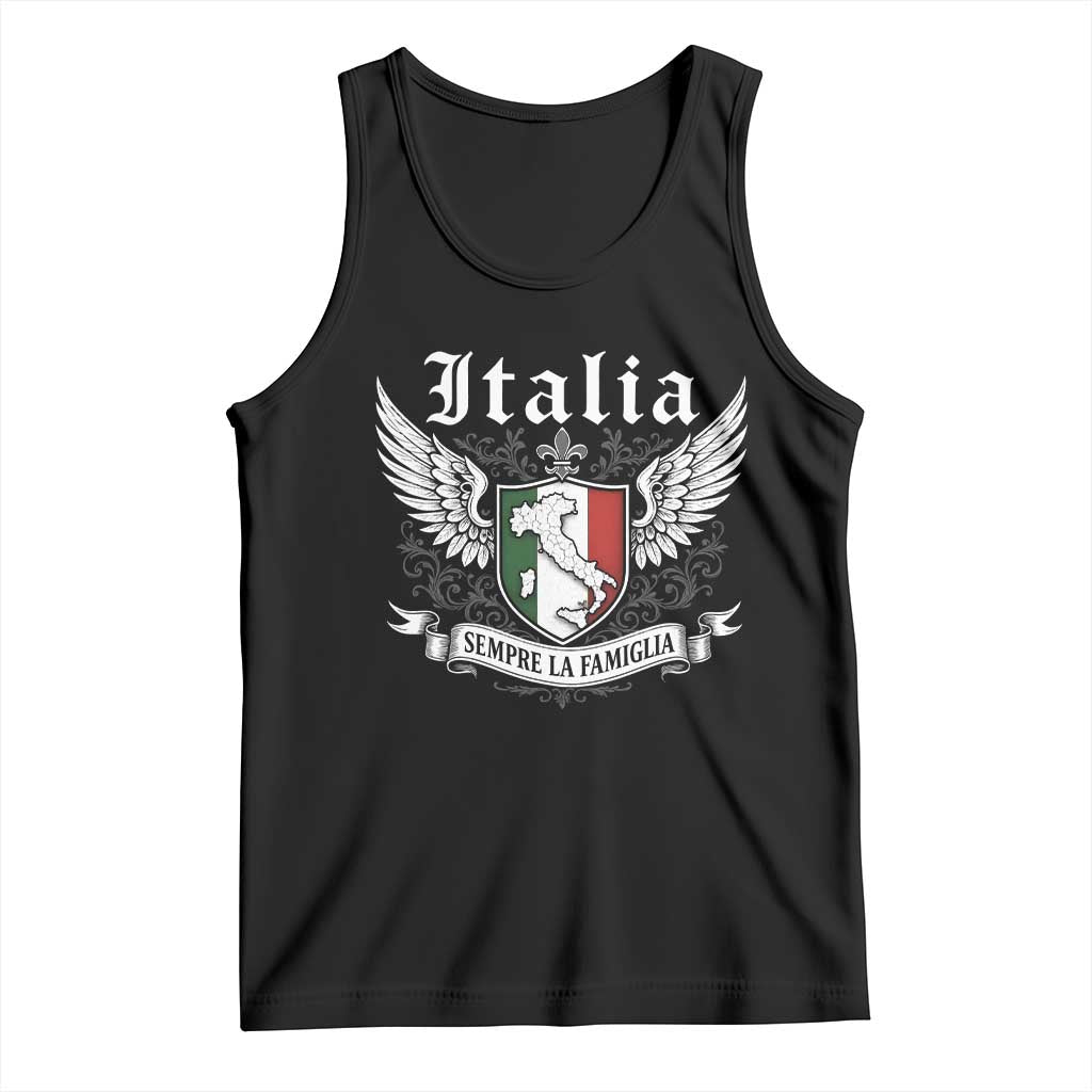 Italy Italia Sempre La Famiglia Tank Top Family Is Everything Italian Saying TS11 Black Print Your Wear