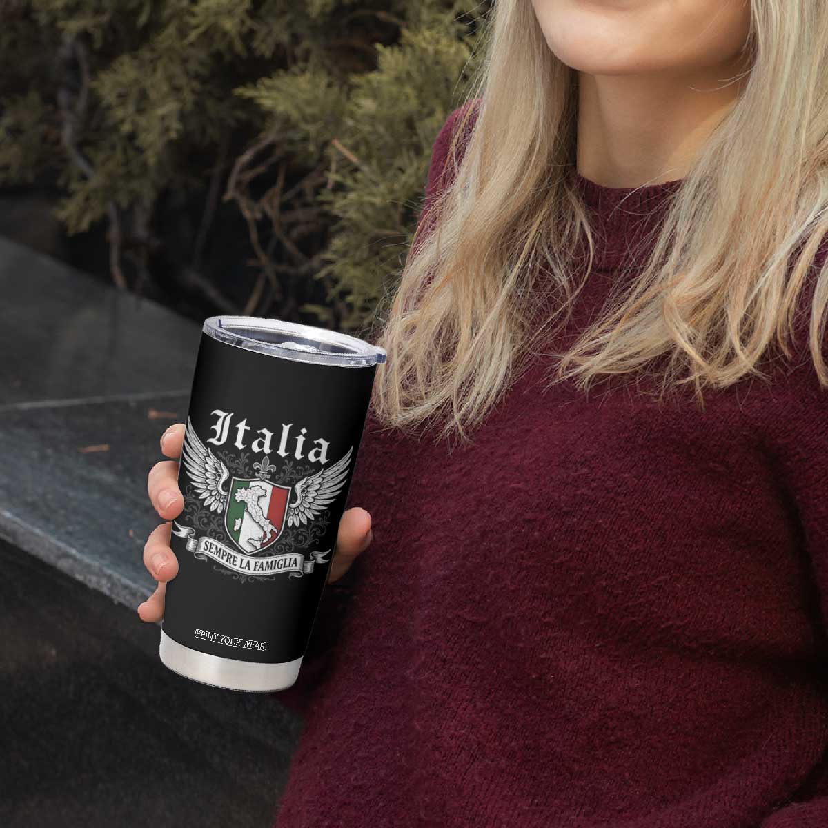 Italy Italia Sempre La Famiglia Tumbler Cup Family Is Everything Italian Saying TS11 Print Your Wear