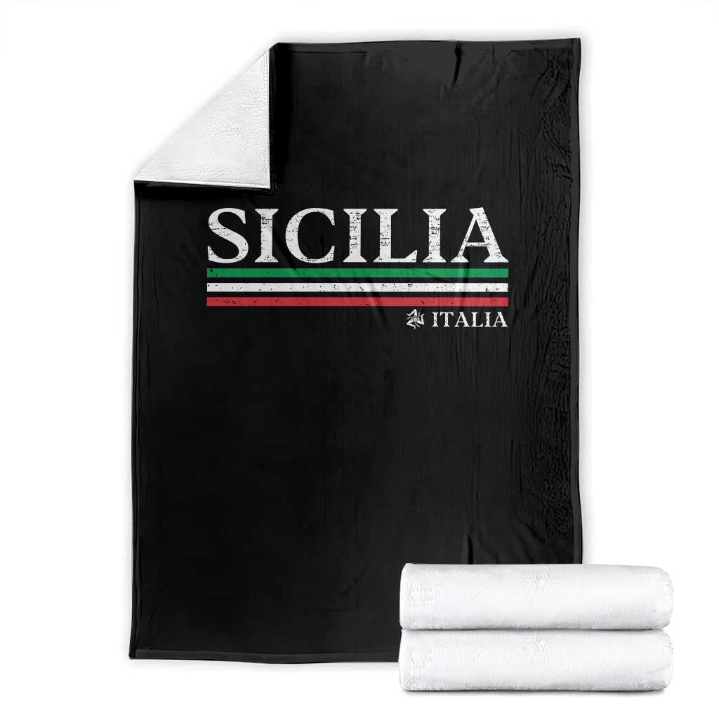Sicily Sicilian Italian Flag Souvenirs Medusa Throw Blanket TS11 Black Print Your Wear
