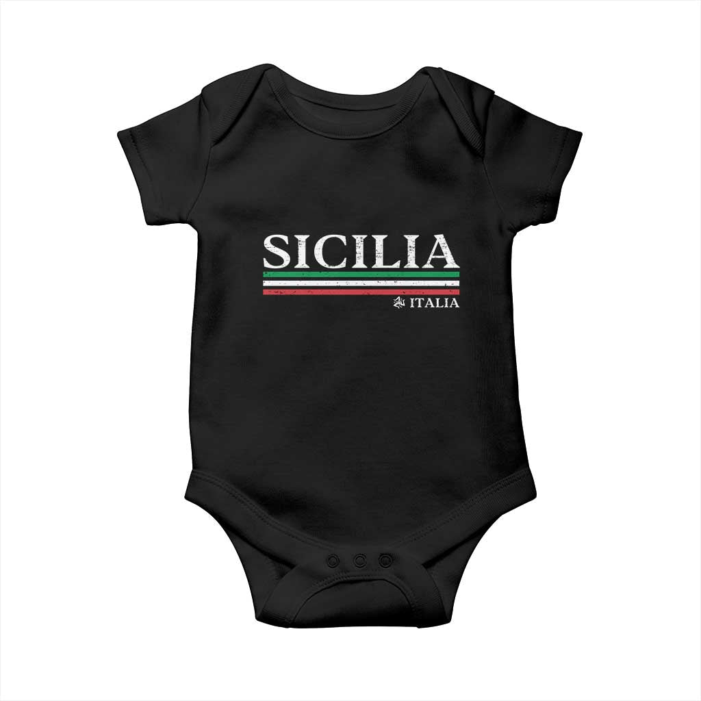Sicily Sicilian Italian Flag Souvenirs Medusa Baby Onesie TS11 Black Print Your Wear