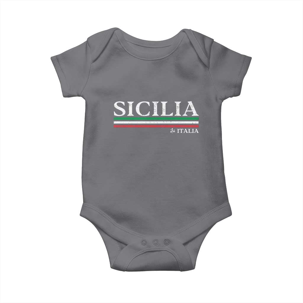 Sicily Sicilian Italian Flag Souvenirs Medusa Baby Onesie TS11 Charcoal Print Your Wear