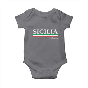 Sicily Sicilian Italian Flag Souvenirs Medusa Baby Onesie TS11 Charcoal Print Your Wear