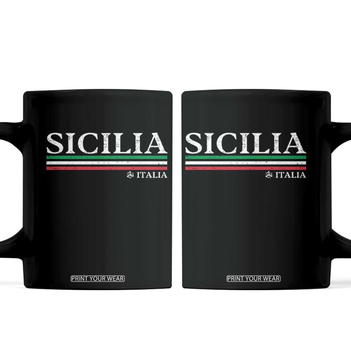 Sicily Sicilian Italian Flag Souvenirs Medusa Coffee Mug TS11 Black Print Your Wear