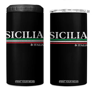 Sicily Sicilian Italian Flag Souvenirs Medusa 4 in 1 Can Cooler Tumbler TS11 One Size: 16 oz Black Print Your Wear