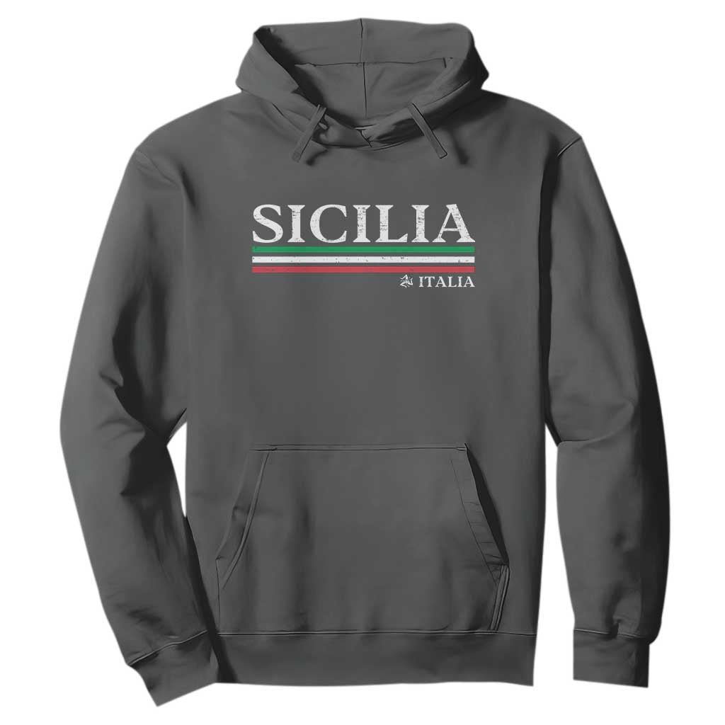 Sicily Sicilian Italian Flag Souvenirs Medusa Hoodie TS11 Dark Heather Print Your Wear