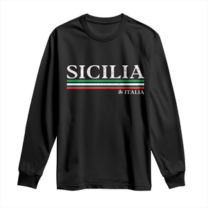 Sicily Sicilian Italian Flag Souvenirs Medusa Long Sleeve Shirt TS11 Black Print Your Wear