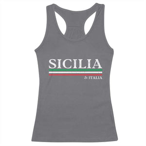 Sicily Sicilian Italian Flag Souvenirs Medusa Racerback Tank Top TS11 Charcoal Print Your Wear