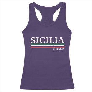 Sicily Sicilian Italian Flag Souvenirs Medusa Racerback Tank Top TS11 Purple Print Your Wear