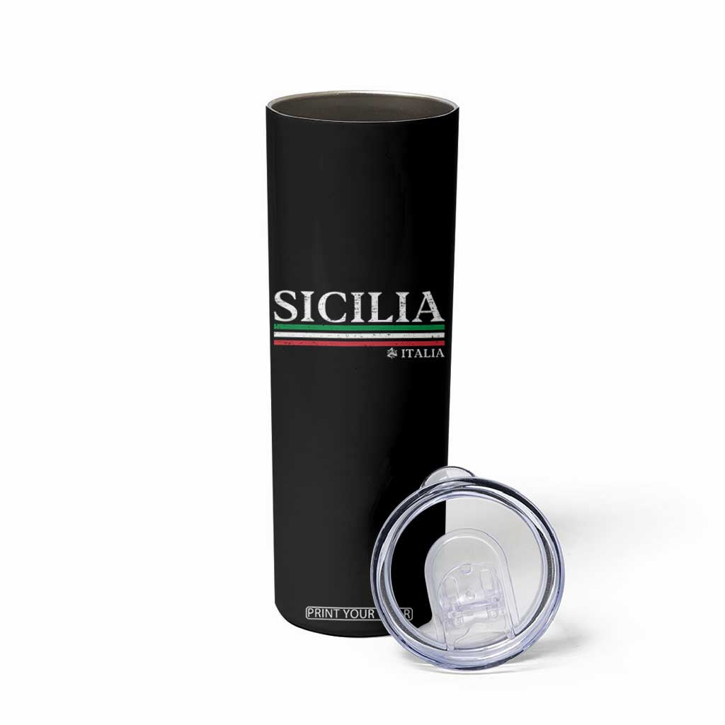 Sicily Sicilian Italian Flag Souvenirs Medusa Skinny Tumbler TS11 Print Your Wear