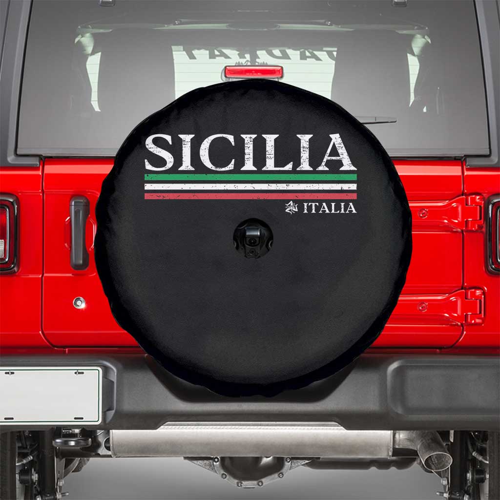 Sicily Sicilian Italian Flag Souvenirs Medusa Spare Tire Cover TS11 Black Print Your Wear