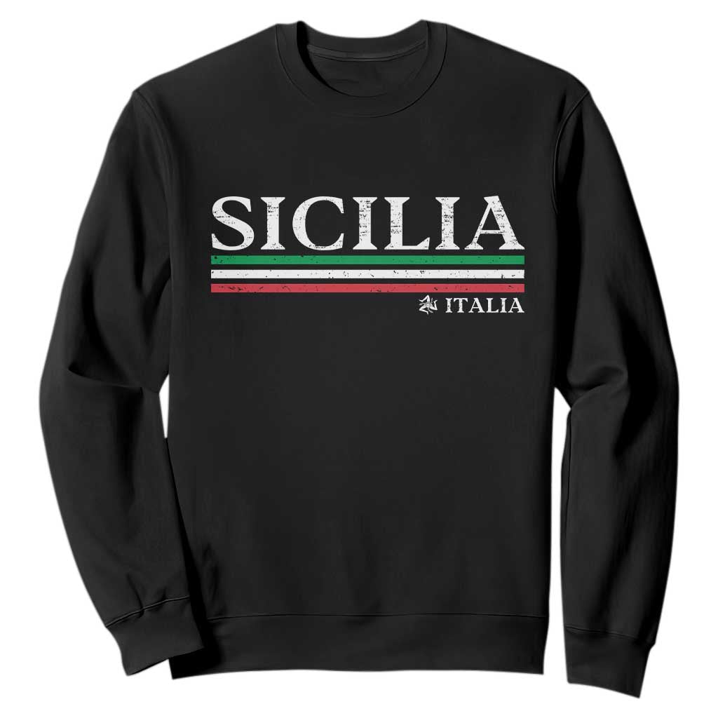 Sicily Sicilian Italian Flag Souvenirs Medusa Sweatshirt TS11 Black Print Your Wear