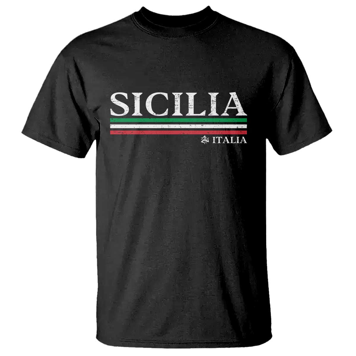 Sicily Sicilian Italian Flag Souvenirs Medusa T Shirt TS11 Black Print Your Wear