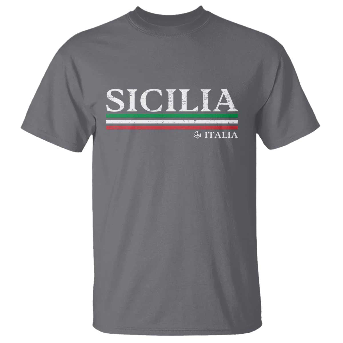 Sicily Sicilian Italian Flag Souvenirs Medusa T Shirt TS11 Charcoal Print Your Wear