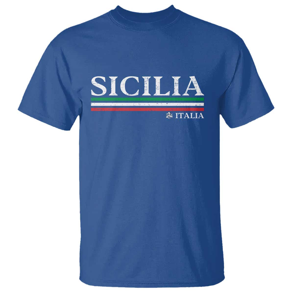 Sicily Sicilian Italian Flag Souvenirs Medusa T Shirt TS11 Royal Blue Print Your Wear