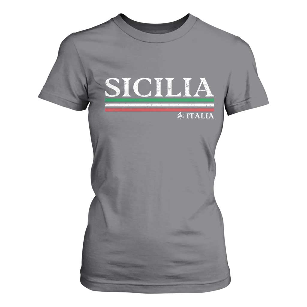 Sicily Sicilian Italian Flag Souvenirs Medusa T Shirt For Women TS11 Charcoal Print Your Wear