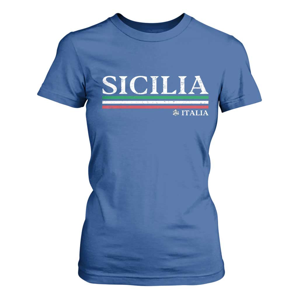 Sicily Sicilian Italian Flag Souvenirs Medusa T Shirt For Women TS11 Royal Blue Print Your Wear