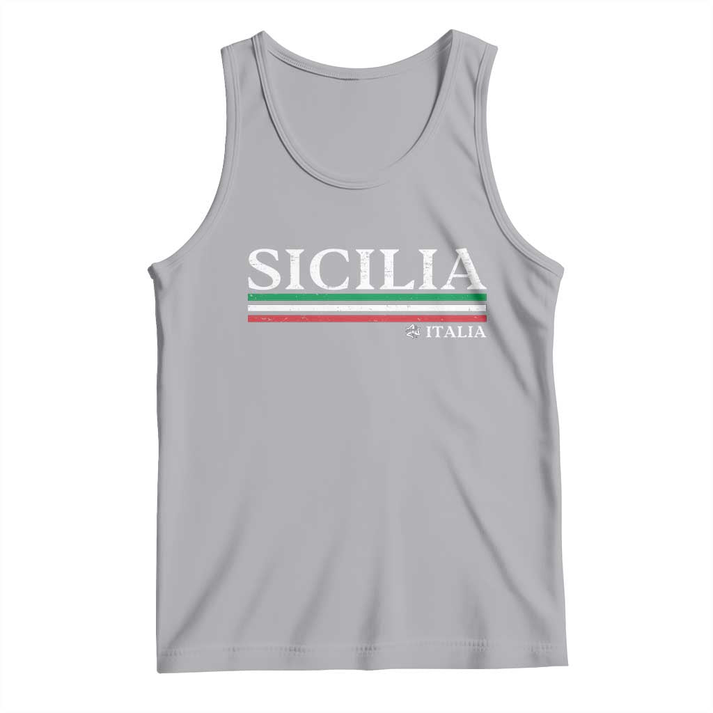 Sicily Sicilian Italian Flag Souvenirs Medusa Tank Top TS11 Athletic Heather Print Your Wear