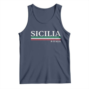 Sicily Sicilian Italian Flag Souvenirs Medusa Tank Top TS11 Navy Print Your Wear