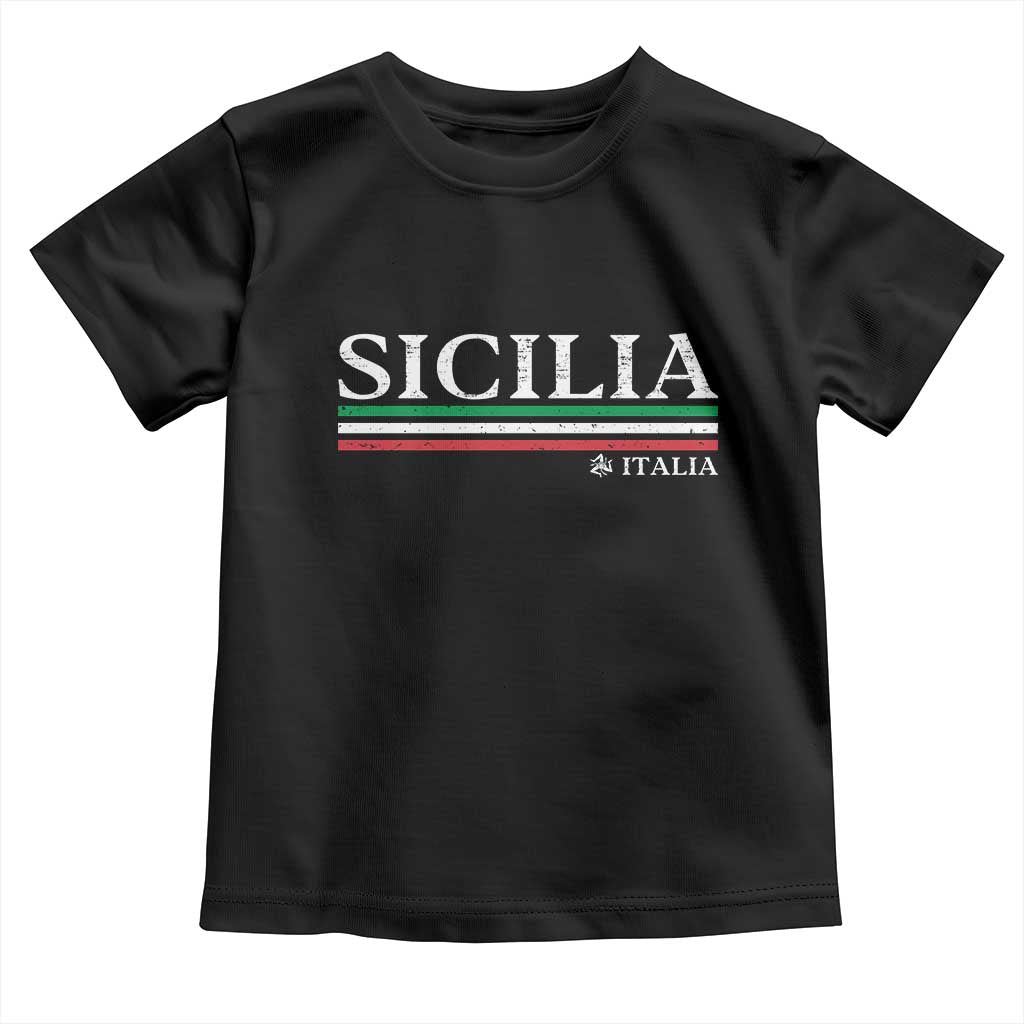 Sicily Sicilian Italian Flag Souvenirs Medusa Toddler T Shirt TS11 Black Print Your Wear