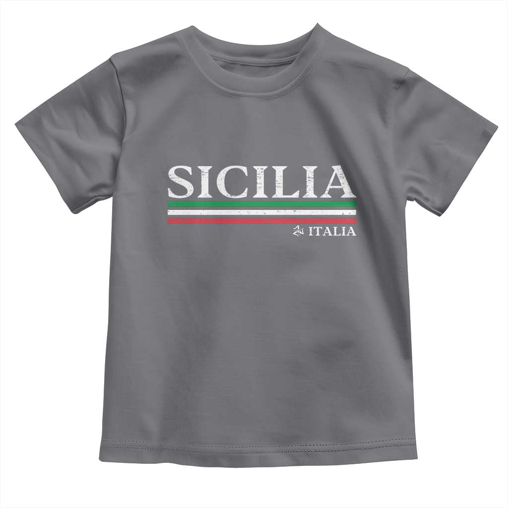 Sicily Sicilian Italian Flag Souvenirs Medusa Toddler T Shirt TS11 Charcoal Print Your Wear