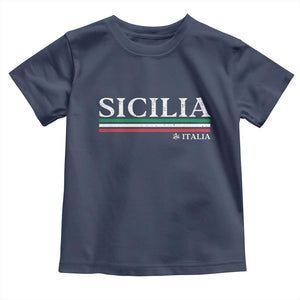Sicily Sicilian Italian Flag Souvenirs Medusa Toddler T Shirt TS11 Navy Print Your Wear
