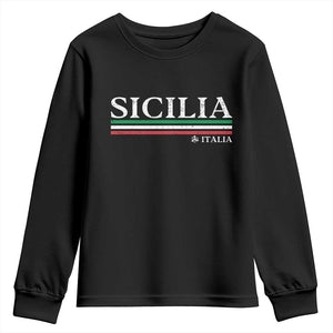 Sicily Sicilian Italian Flag Souvenirs Medusa Youth Sweatshirt TS11 Black Print Your Wear