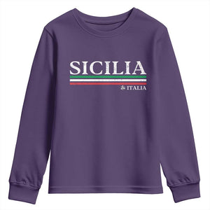 Sicily Sicilian Italian Flag Souvenirs Medusa Youth Sweatshirt TS11 Purple Print Your Wear