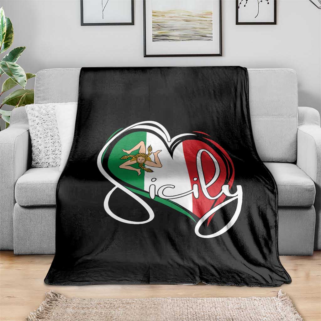 Sicily Palermo Italy Medusa Sicilia Heart Italian Flag Throw Blanket TS11 Print Your Wear