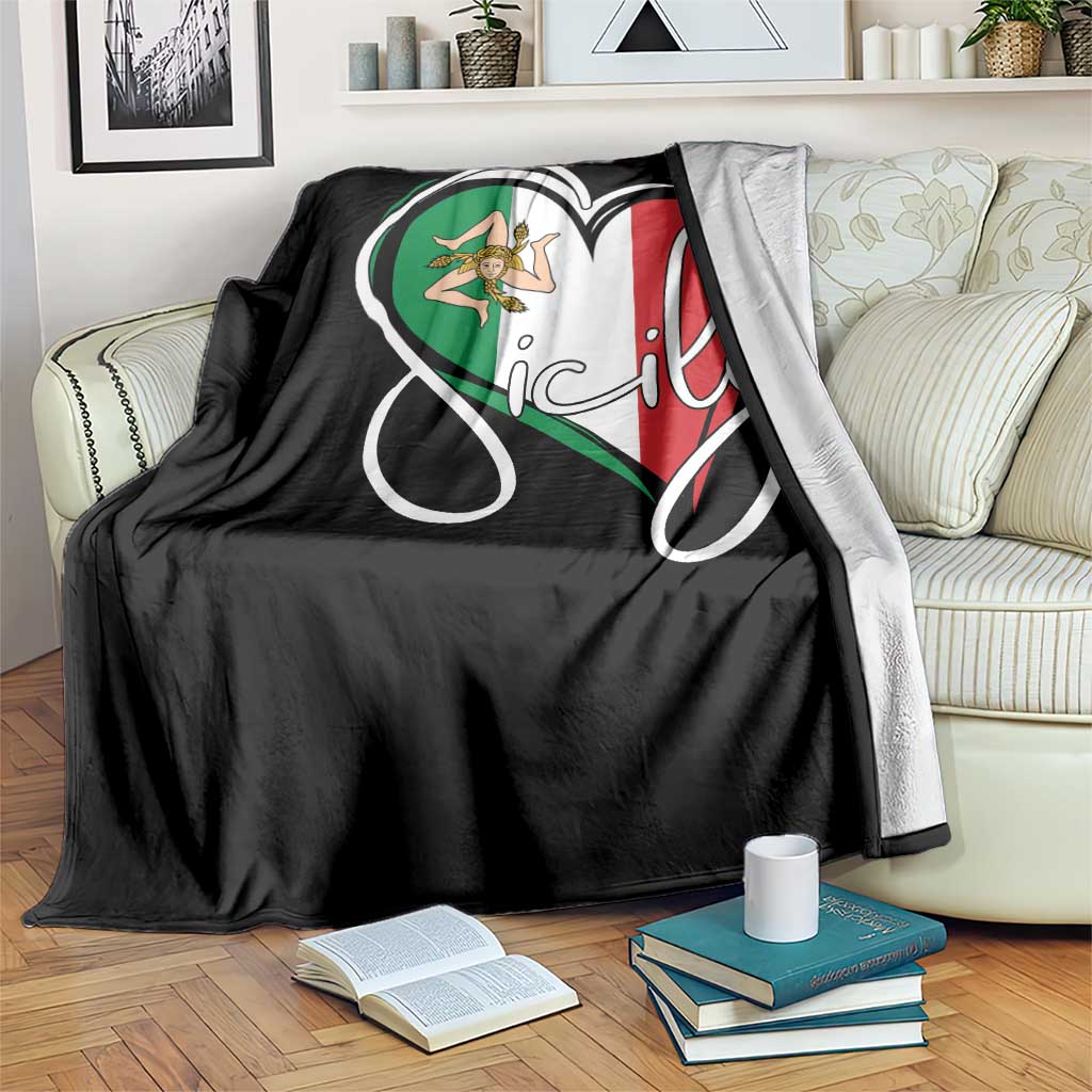 Sicily Palermo Italy Medusa Sicilia Heart Italian Flag Throw Blanket TS11 Print Your Wear